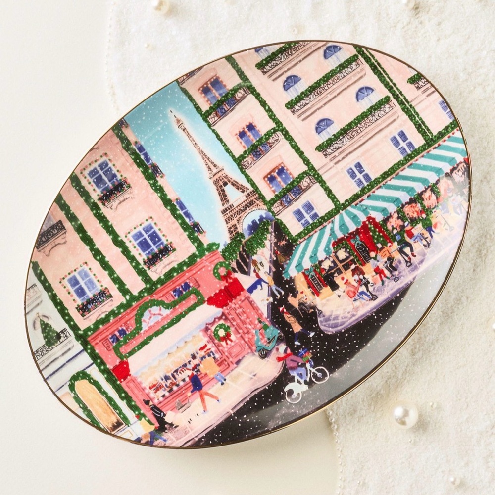 Anthropologie Holiday In The City Platter Paris NIB